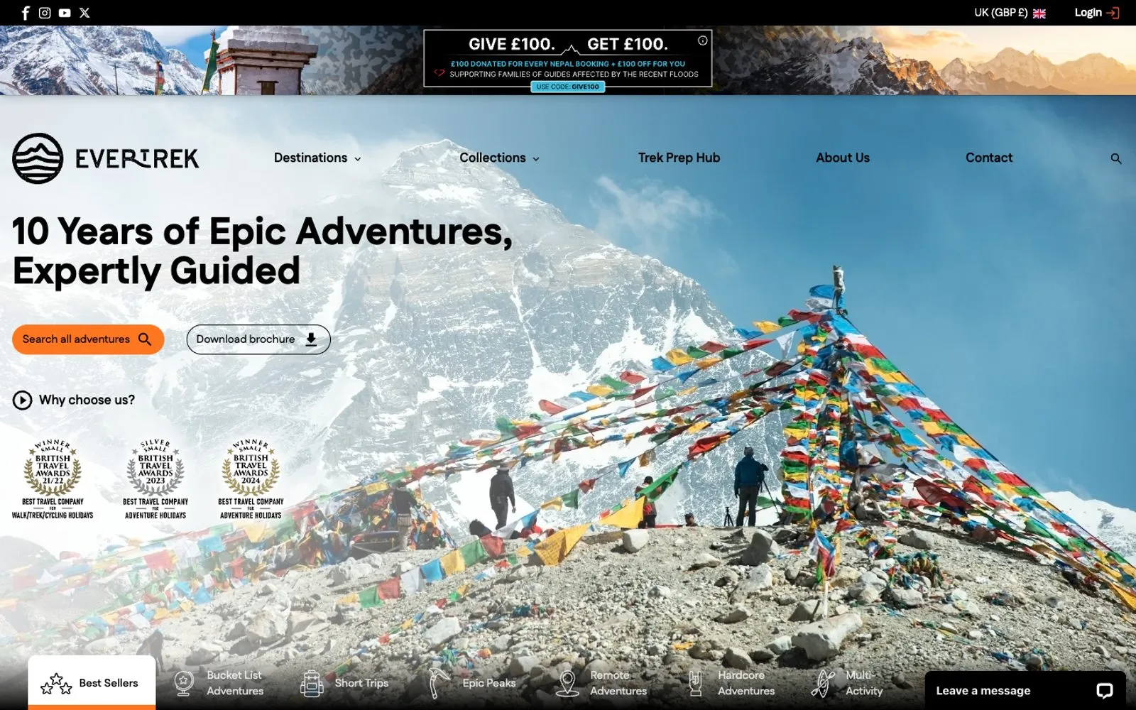 The EverTrek website