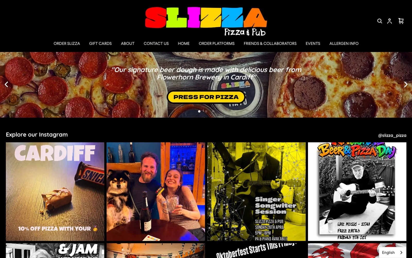 The Slizza website